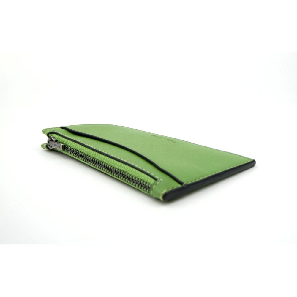 Coach Green Leather Zip Card Holder Wallet 4829 - Picture 4 of 10